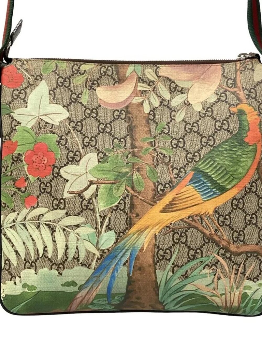 GUCCI Gucci Tian 406408 Dark Brown Beige Multi PVC Leather Shoulder Bag - Picture 3 of 15